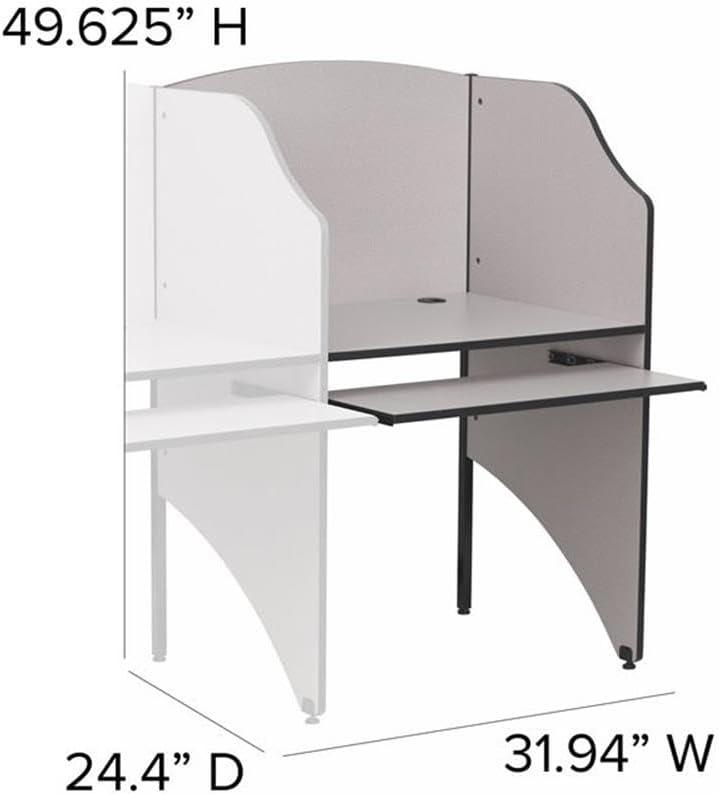 image:imageFlash Furniture Jordan AddOn Study Carrel in Nebula Grey FinishNebula Grey
