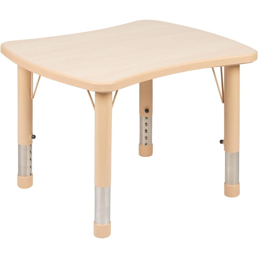 image:imageFlash Furniture 21875W x 26625L Rectangular Blue Plastic Height Adjustable Activity Table with Grey TopNatural