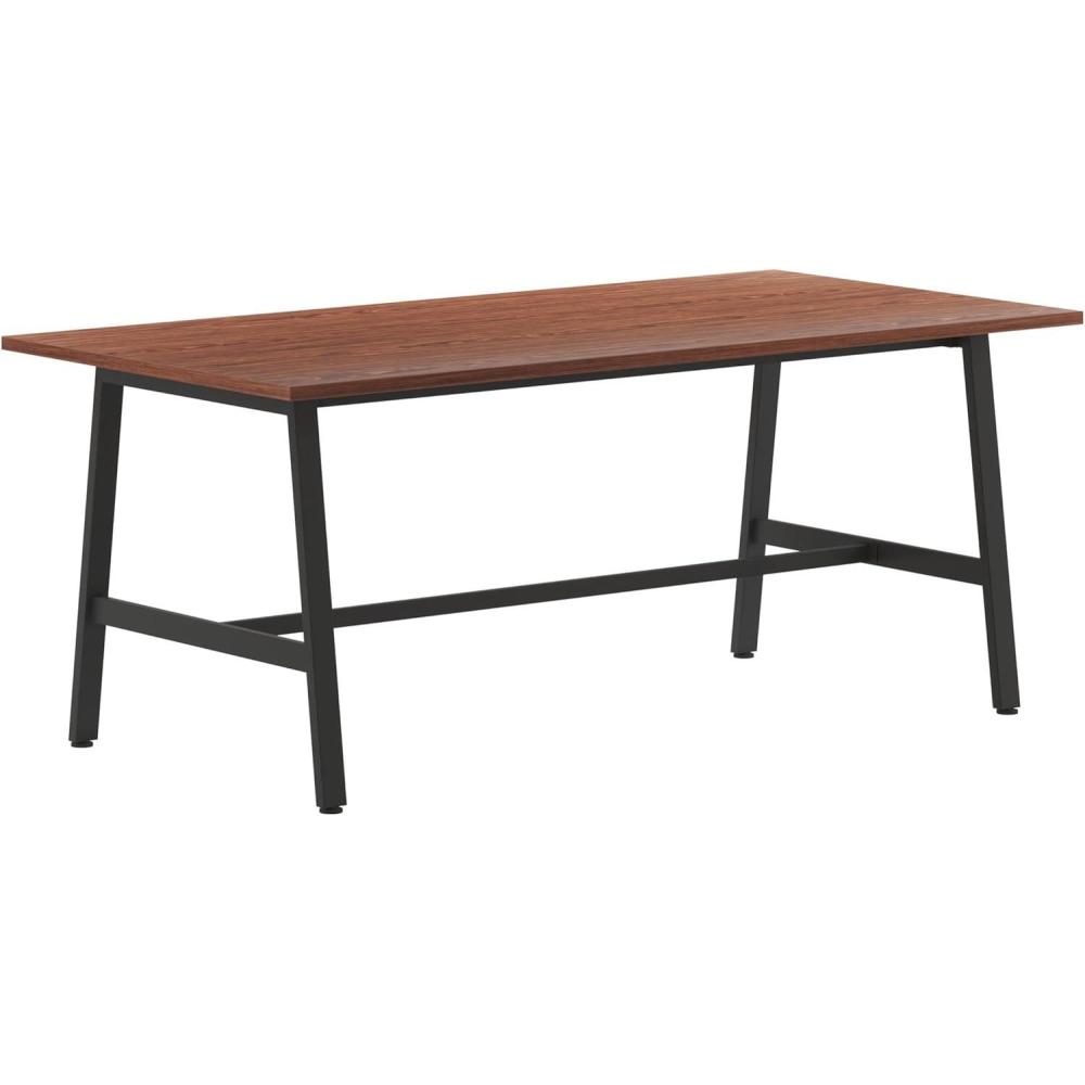 image:imageFlash Furniture Redmond Conference Table with AFrame Base Commercial Water and Scratch Resistant Laminate Finish PVC Edge Heavy Duty Steel Frame 72x36 WalnutWalnut
