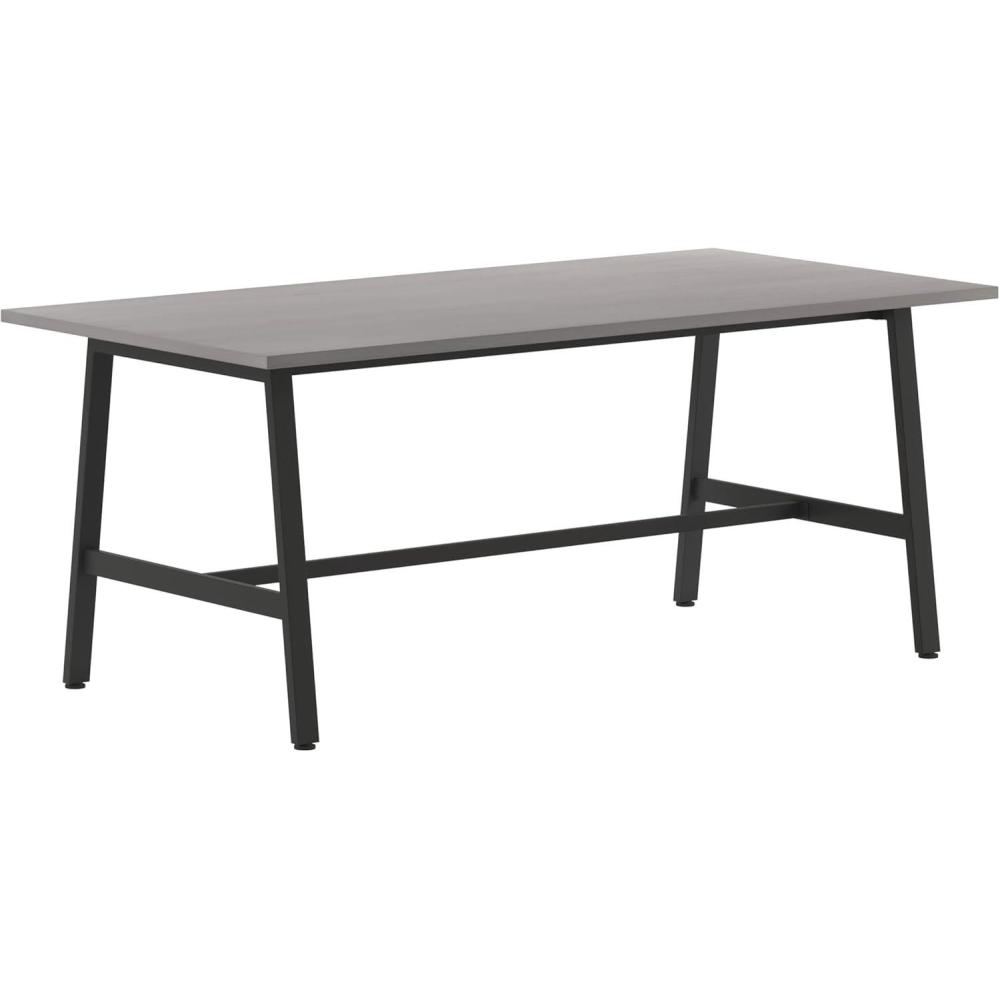 image:imageFlash Furniture Redmond Conference Table with AFrame Base Commercial Water and Scratch Resistant Laminate Finish PVC Edge Heavy Duty Steel Frame 72x36 WalnutGray Oak