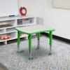 Flash Furniture 21.875”W x 26.625”L Rectangular Blue Plastic Height Adjustable Activity Table with Grey Top(Blue)