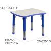 Flash Furniture 21.875”W x 26.625”L Rectangular Blue Plastic Height Adjustable Activity Table with Grey Top(Blue)