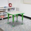 Flash Furniture 21.875”W x 26.625”L Rectangular Blue Plastic Height Adjustable Activity Table with Grey Top(Green)