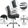 Flash Furniture 5 Piece Rustic Gray Oval Conference Table Set with 4 Black and Chrome LeatherSoft Executive Chairs(Cherry)