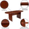 Flash Furniture 5 Piece Rustic Gray Oval Conference Table Set with 4 Black and Chrome LeatherSoft Executive Chairs(Cherry)