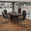 Flash Furniture 5 Piece Rustic Gray Oval Conference Table Set with 4 Black and Chrome LeatherSoft Executive Chairs(Rustic Gray)