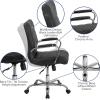 Flash Furniture 5 Piece Rustic Gray Oval Conference Table Set with 4 Black and Chrome LeatherSoft Executive Chairs(Rustic Gray)