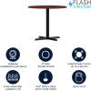 Flash Furniture Chapman 36″ Round Multipurpose Conference Table, Business Meeting Table for Office and Conference Rooms, Rustic Gray(Cherry)