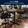 Flash Furniture Chapman 36″ Round Multipurpose Conference Table, Business Meeting Table for Office and Conference Rooms, Rustic Gray(Cherry)