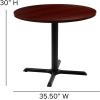 Flash Furniture Chapman 36″ Round Multipurpose Conference Table, Business Meeting Table for Office and Conference Rooms, Rustic Gray(Mahogany)