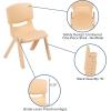 Flash Furniture Emmy 24”W x 48”L Rectangular Red Plastic Height Adjustable Activity Table Set with 4 Chairs(Natural)
