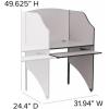Flash Furniture Jordan Add-On Study Carrel in Nebula Grey Finish(Nebula Grey)