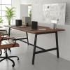 Flash Furniture Redmond Conference Table with A-Frame Base, Commercial Water and Scratch Resistant Laminate Finish, PVC Edge, Heavy Duty Steel Frame, 72×36, Walnut(Walnut)