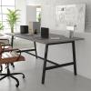 Flash Furniture Redmond Conference Table with A-Frame Base, Commercial Water and Scratch Resistant Laminate Finish, PVC Edge, Heavy Duty Steel Frame, 72×36, Walnut(Gray Oak)