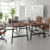 Flash Furniture Redmond Conference Table with A-Frame Base, Commercial Water and Scratch Resistant Laminate Finish, PVC Edge, Heavy Duty Steel Frame, 72×36, Walnut(Walnut)