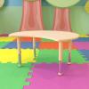 Flash Furniture Wren 25.125″W x 35.5″L Crescent Natural Plastic Height Adjustable Activity Table