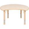Flash Furniture Wren 25.125″W x 35.5″L Crescent Natural Plastic Height Adjustable Activity Table