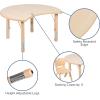 Flash Furniture Wren 25.125″W x 35.5″L Crescent Natural Plastic Height Adjustable Activity Table
