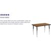 Flash Furniture Wren 36”W x 72”L Rectangular Red Thermal Laminate Activity Table – Standard Height Adjustable Legs(Oak)
