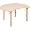 Flash Furniture Wren 25.125″W x 35.5″L Crescent Natural Plastic Height Adjustable Activity Table