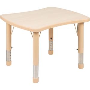 Flash Furniture 21.875”W x 26.625”L Rectangular Blue Plastic Height Adjustable Activity Table with Grey Top(Natural)