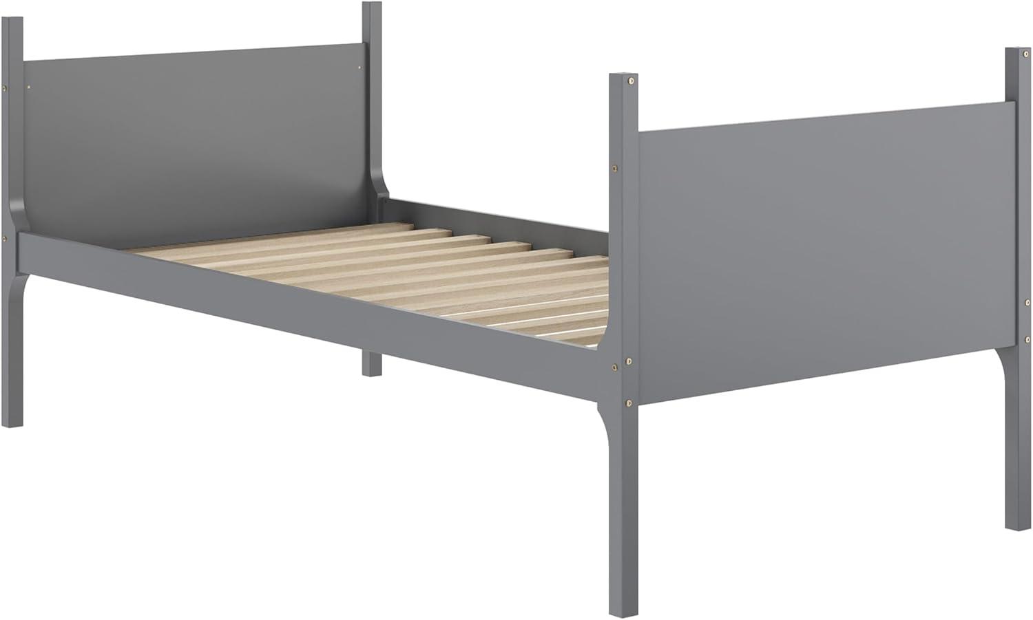 image:imageFlash Furniture Dallas TwinOverFull Convertible Wood Bunk Bed Slatted Wood Kids Bunk Bed Frame with Ladder No Box Spring Needed GrayGrey