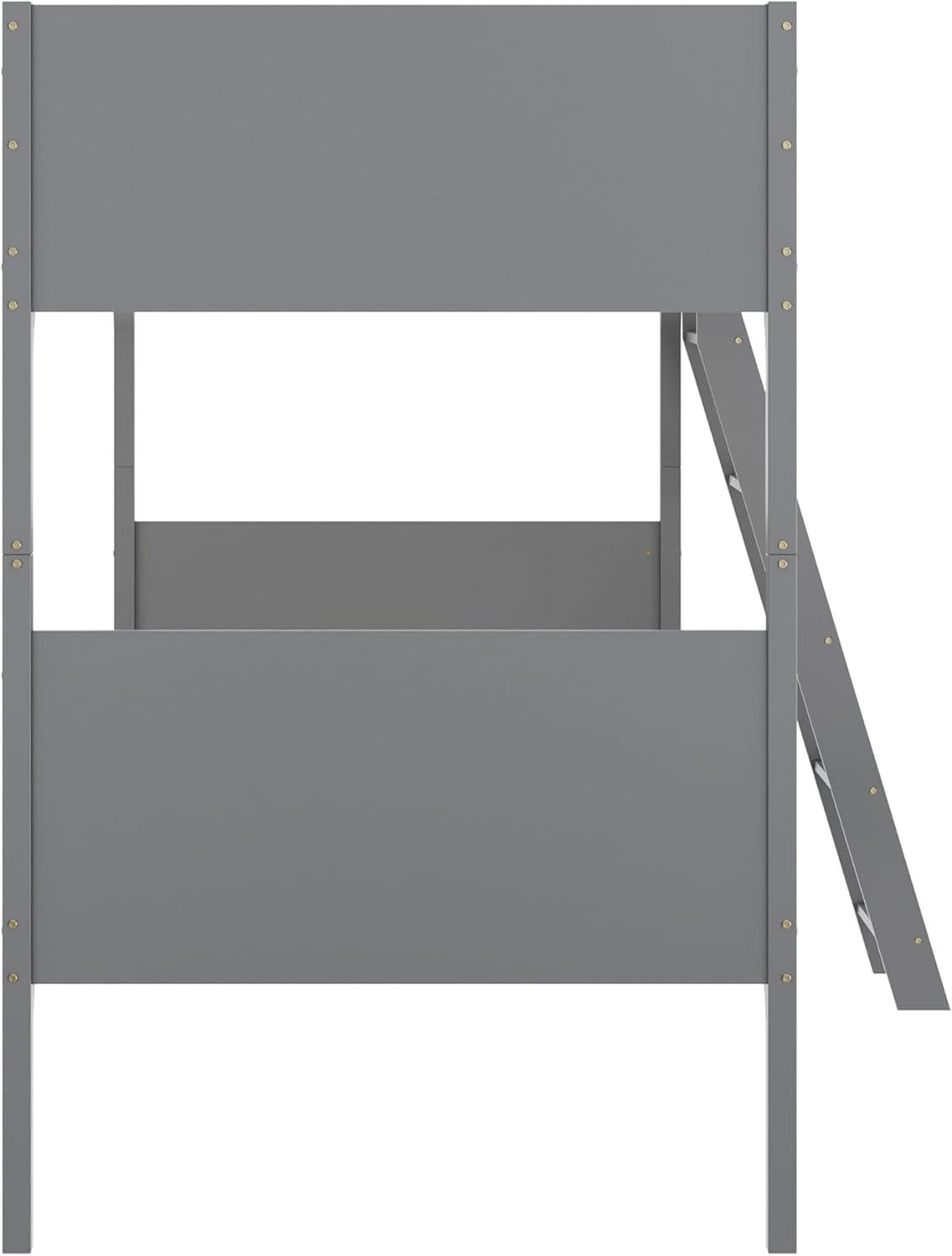 image:imageFlash Furniture Dallas TwinOverFull Convertible Wood Bunk Bed Slatted Wood Kids Bunk Bed Frame with Ladder No Box Spring Needed GrayGrey