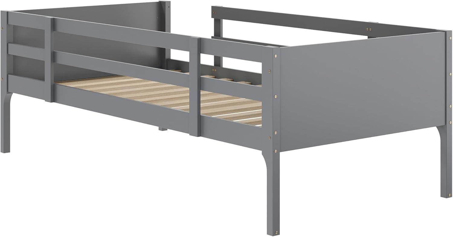 image:imageFlash Furniture Dallas TwinOverFull Convertible Wood Bunk Bed Slatted Wood Kids Bunk Bed Frame with Ladder No Box Spring Needed GrayGrey