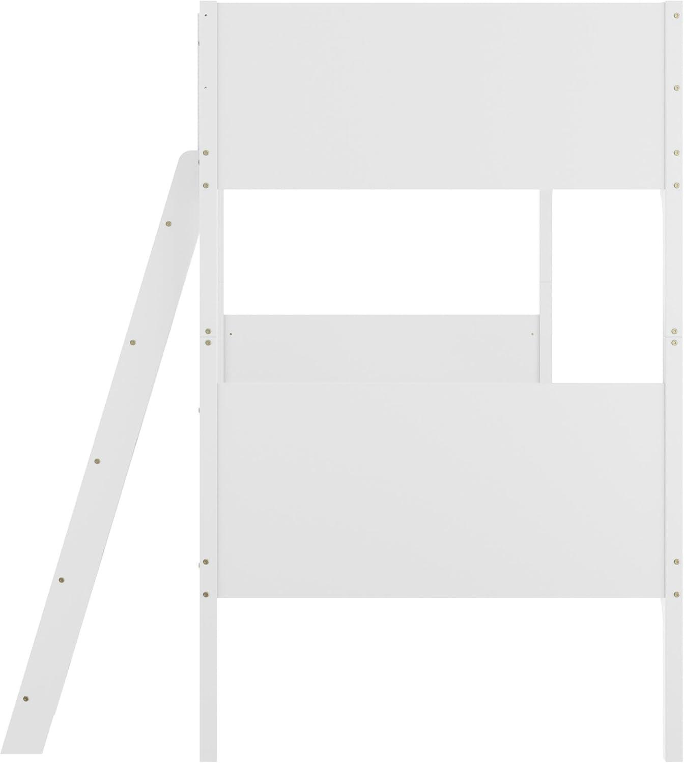 image:imageFlash Furniture Dallas TwinOverFull Convertible Wood Bunk Bed Slatted Wood Kids Bunk Bed Frame with Ladder No Box Spring Needed GrayWhite