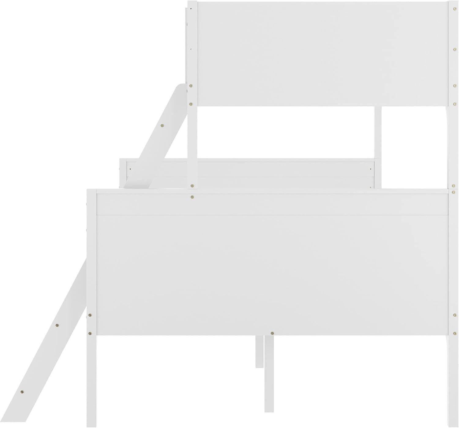 image:imageFlash Furniture Dallas TwinOverFull Convertible Wood Bunk Bed Slatted Wood Kids Bunk Bed Frame with Ladder No Box Spring Needed GrayWhite