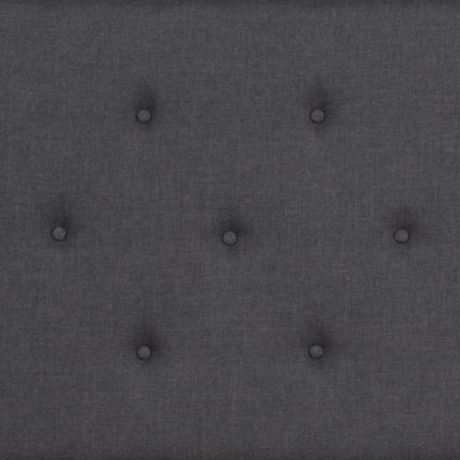image:imageFlash Furniture Roxbury King Size Tufted Upholstered Platform Bed in Black Fabric with 10 Inch CertiPURUS Certified Pocket Spring MattressDark Gray