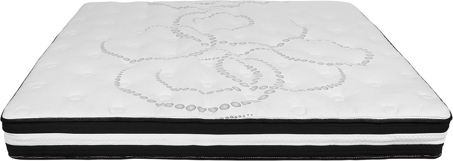 image:imageFlash Furniture Roxbury King Size Tufted Upholstered Platform Bed in Black Fabric with 10 Inch CertiPURUS Certified Pocket Spring MattressDark Gray