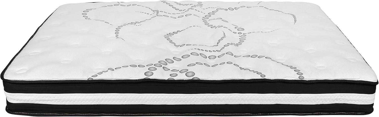 image:imageFlash Furniture Roxbury King Size Tufted Upholstered Platform Bed in Black Fabric with 10 Inch CertiPURUS Certified Pocket Spring MattressLight Gray