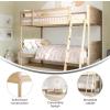Flash Furniture Dallas Twin-Over-Full Convertible Wood Bunk Bed, Slatted Wood Kids Bunk Bed Frame with Ladder, No Box Spring Needed, Gray(Natural)