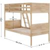 Flash Furniture Dallas Twin-Over-Full Convertible Wood Bunk Bed, Slatted Wood Kids Bunk Bed Frame with Ladder, No Box Spring Needed, Gray(Natural)