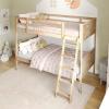 Flash Furniture Dallas Twin-Over-Full Convertible Wood Bunk Bed, Slatted Wood Kids Bunk Bed Frame with Ladder, No Box Spring Needed, Gray(Natural)