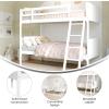 Flash Furniture Dallas Twin-Over-Full Convertible Wood Bunk Bed, Slatted Wood Kids Bunk Bed Frame with Ladder, No Box Spring Needed, Gray(White)