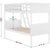 Flash Furniture Dallas Twin-Over-Full Convertible Wood Bunk Bed, Slatted Wood Kids Bunk Bed Frame with Ladder, No Box Spring Needed, Gray(White)