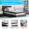 Flash Furniture Roxbury King Size Tufted Upholstered Platform Bed in Black Fabric with 10 Inch CertiPUR-US Certified Pocket Spring Mattress(Dark Gray)