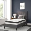 Flash Furniture Roxbury King Size Tufted Upholstered Platform Bed in Black Fabric with 10 Inch CertiPUR-US Certified Pocket Spring Mattress(Dark Gray)