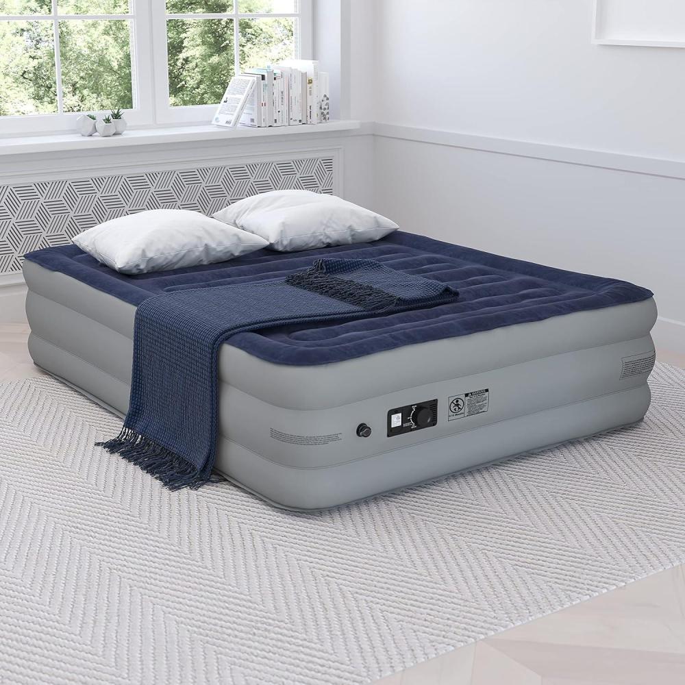 image:imageFlash Furniture Kellos 18 inch Air Mattress with ETL Certified Internal Electric Pump and Carrying Case Queen BlueQueen