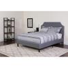 Flash Furniture Brighton Twin Size Tufted Upholstered Platform Bed in Beige Fabric with Pocket Spring Mattress(Light Gray)
