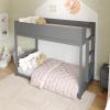 Flash Furniture Dallas Twin-Over-Twin Convertible Wood Bunk Bed, Solid Wood Kids Bunk Bed Frame with Ladder, No Box Spring Needed, White/Natural(Grey)