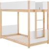 Flash Furniture Dallas Twin-Over-Twin Convertible Wood Bunk Bed, Solid Wood Kids Bunk Bed Frame with Ladder, No Box Spring Needed, White/Natural(White/Natural)