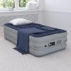 Flash Furniture Kellos 18 inch Air Mattress with ETL Certified Internal Electric Pump and Carrying Case – Queen Blue(Twin)