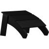 Flash Furniture Sawyer Indoor/Outdoor Commercial Grade Adirondack Ottoman – Navy All-Weather Adirondack Style Footrest(Black)