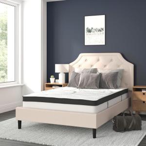 Flash Furniture 10 Inch CertiPUR US Certified Pocket Spring Mattress, King, Light Gray(Beige)