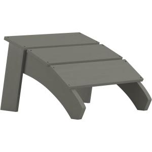 Flash Furniture Sawyer Indoor/Outdoor Commercial Grade Adirondack Ottoman – Navy All-Weather Adirondack Style Footrest(Grey)