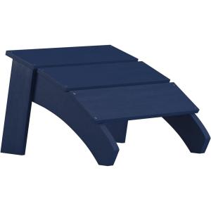 Flash Furniture Sawyer Indoor/Outdoor Commercial Grade Adirondack Ottoman – Navy All-Weather Adirondack Style Footrest(Navy)