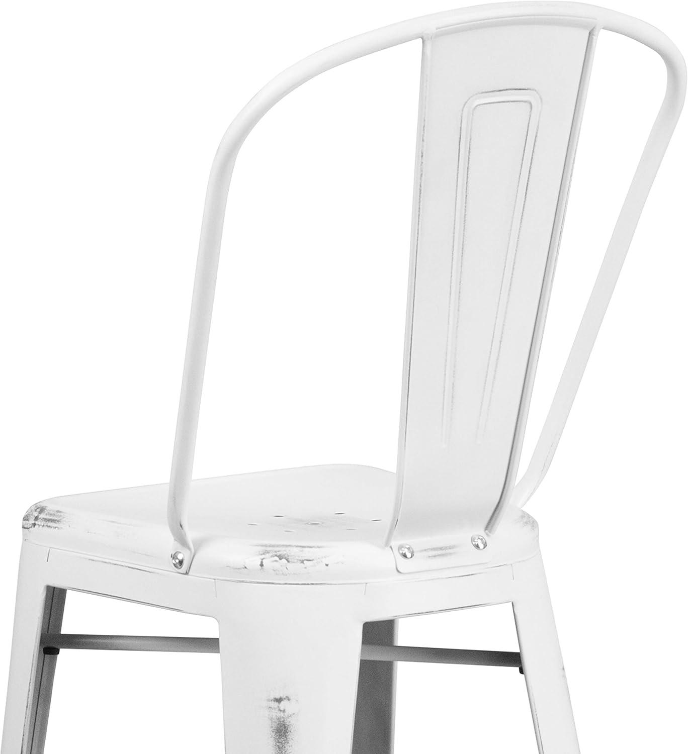 image:imageFlash Furniture Commercial Grade 30 High Black Metal IndoorOutdoor Barstool with Removable BackDistressed White